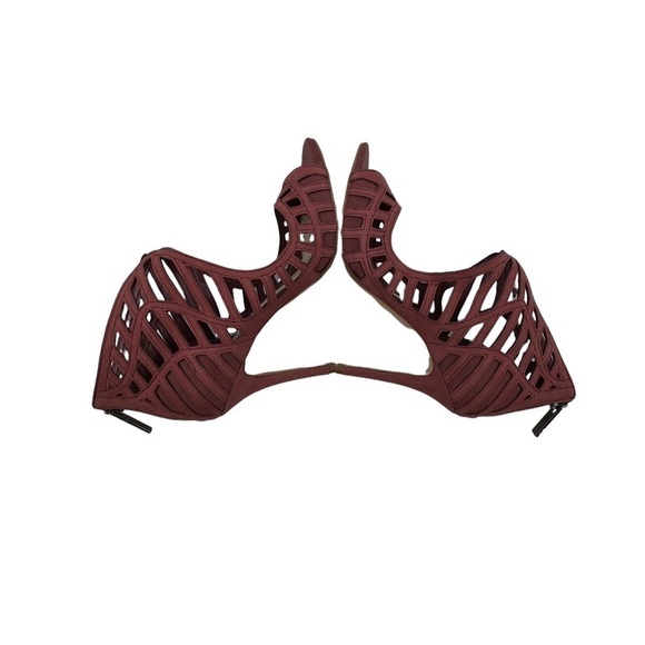 BCBGeneration Drita Pink Leather Cut Out High Heel Ankle Booties Size 6 Women’s - Picture 6 of 9